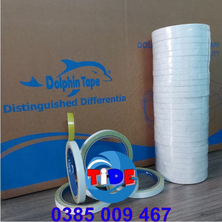 Băng dính 2 mặt dầu vàng thêu bản rộng 10mm – Dùng trong công tác VPP, dán hồ sơ, bao thư, bưu thiếp...
