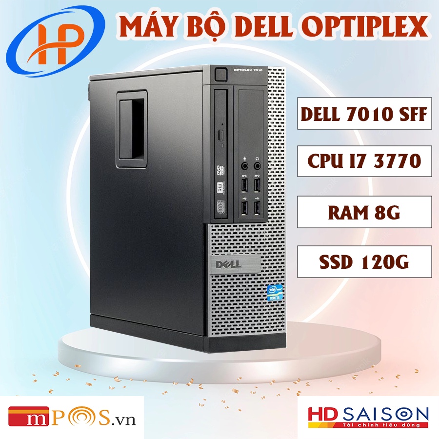 THÙNG MÁY BỘ DELL 7010 OPTIPLEX SFF (CORE I7 3770 / RAM 8GB / SSD 120G) - BẢO HÀNH 12 THÁNG