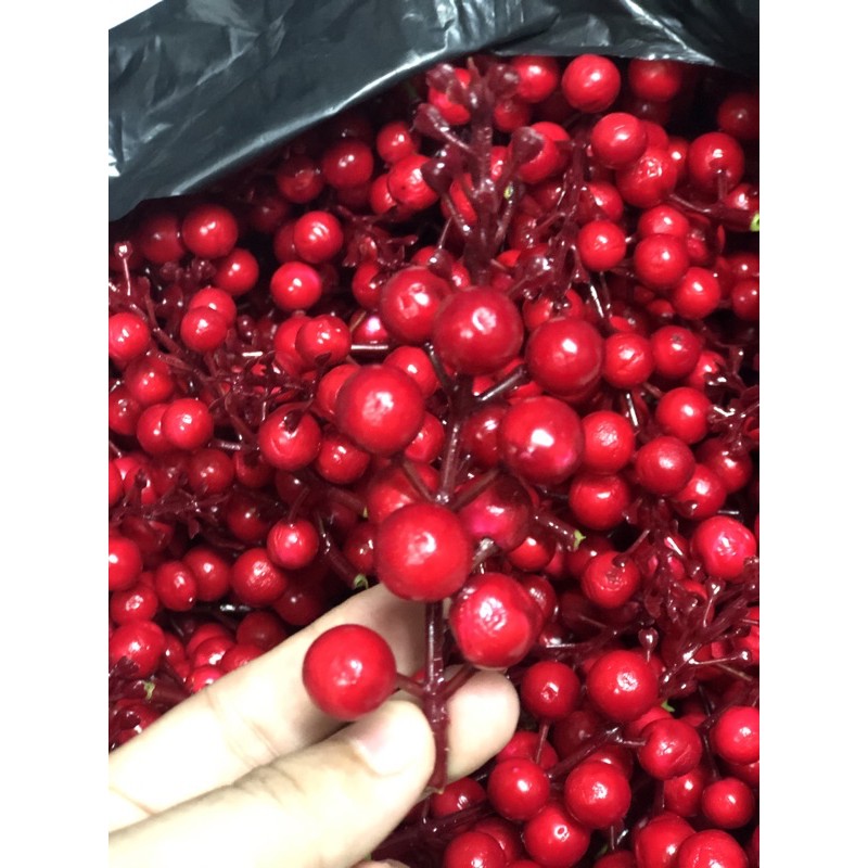 Cành quả cherry xốp trang trí bó hoa, vòng nguyệt quế - HN5