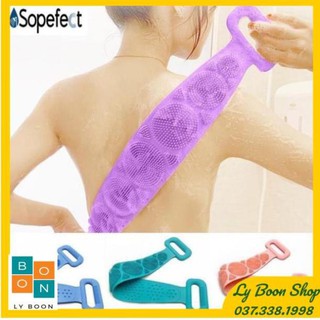 Cọ lưng silicon 2 mặt siêu hot - Đai Tắm Silicon Chà Lưng Sạch Da Giảm Mụn