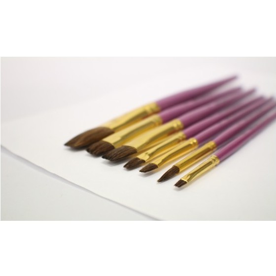 Set bộ cọ vẽ màu nước Mont Marte Gallery Brush Sets Watercolour - thân tím