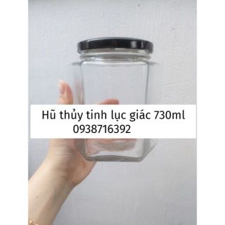 Hũ thủy tinh lục giác 730ml
