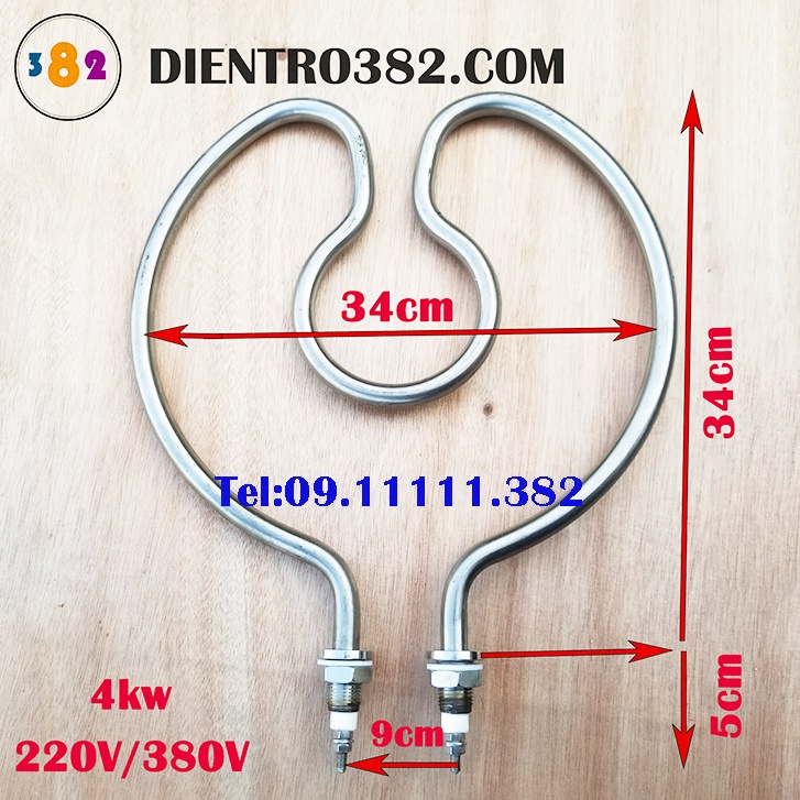Điện trở vòng tròn tim công suất 4kw, 5kw, 6kw. may so vòng tròn kép chất liệu inox304