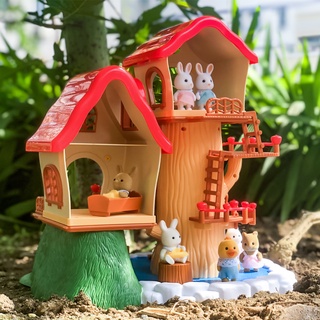 Nhà búp bê đồ chơi phong cách mới 2021 bộ ngôi nhà búp bê thỏ tỷ lệ 1/12