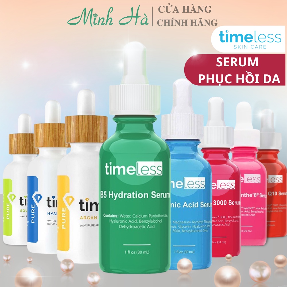 Serum Timeless 30ml đủ loại Vitamin B5 , Coenzyme, Matrixyl S6 , HA , Argan Oil , Squalane Oil , Matrixyl 3000