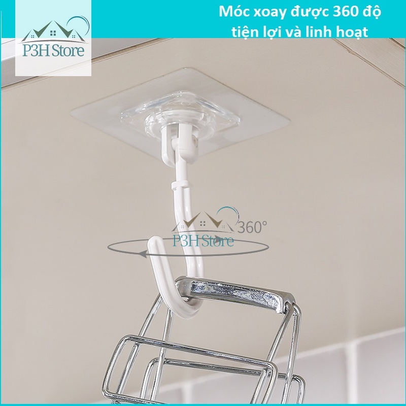 Set 2 móc treo Lock&amp;Lock Omni Hook dán tường xoay 360 độ VOH130-CW70