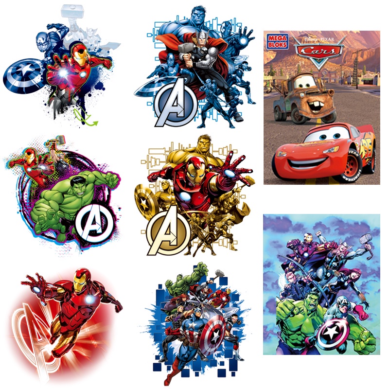 Miếng Dán Ủi Trang Trí Quần Áo Hình Siêu Anh Hùng Marvel