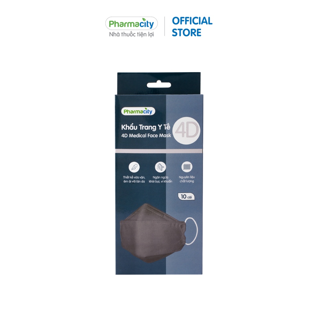 Khẩu trang Pharmacity màu Xám 4D
