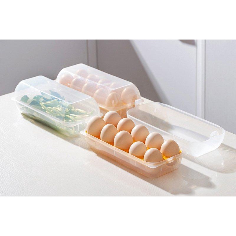Khay đựng trứng 10 ngăn có nắp đậy Nhật Bản