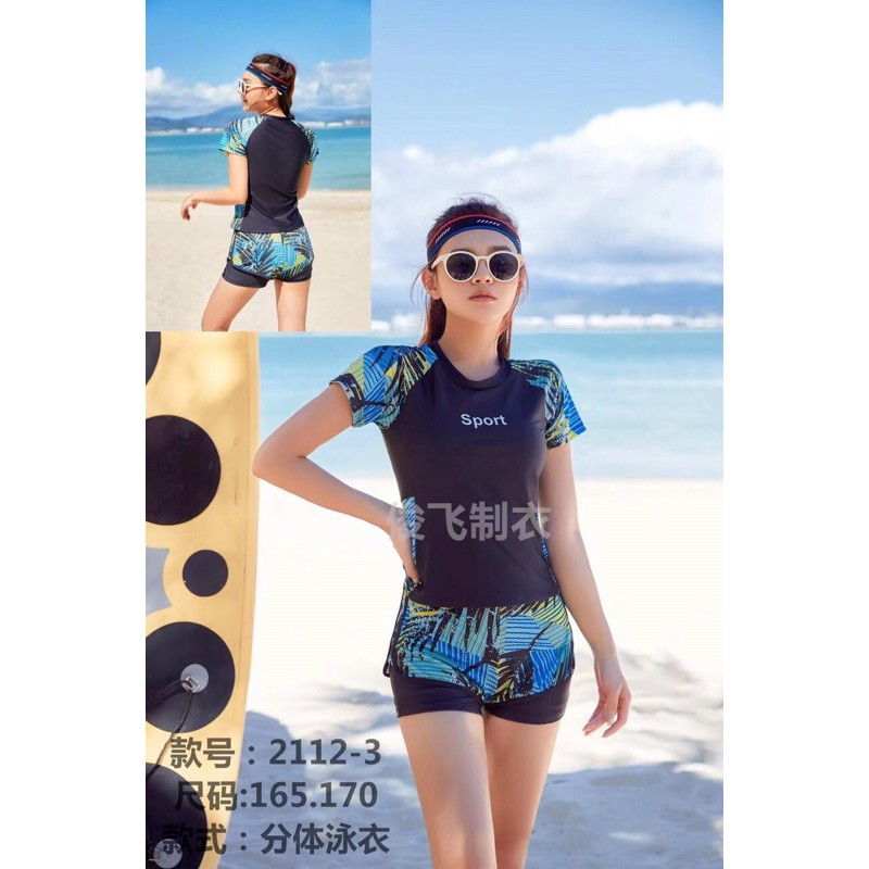 Bộ bơi kín đáo đi biển áo bơi che bụng quần đùi | BigBuy360 - bigbuy360.vn