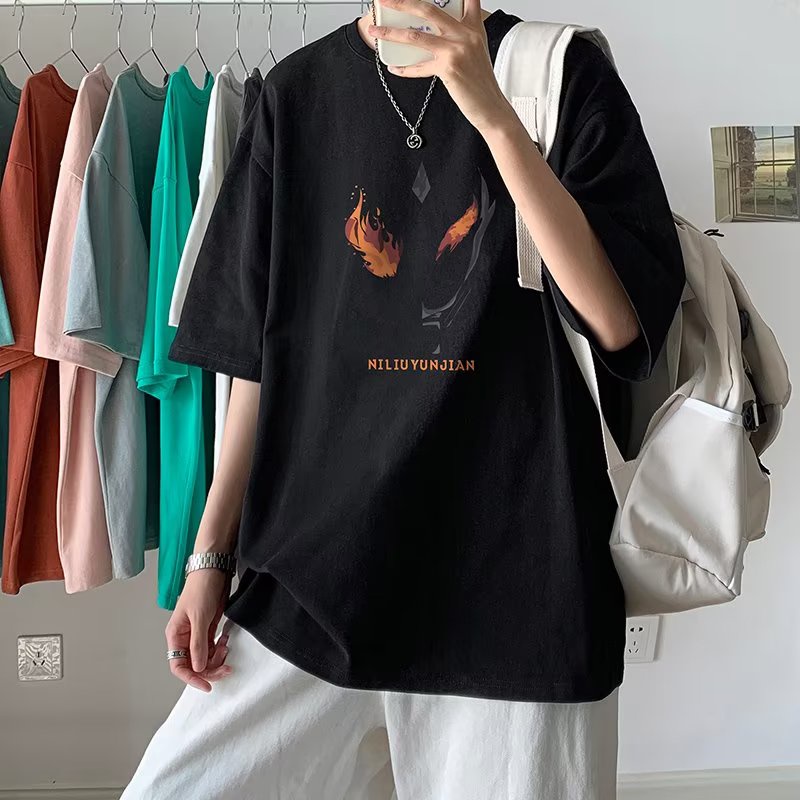 Áo Thun Dáng Rộng In Họa Tiết Hoạt Hình Phong Cách Hip Hop Thời Trang Mùa Hè Cho Nam Và Nữ size M-8XL