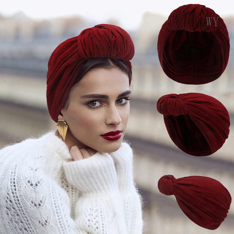 Mũ Turban Thắt Nút Cỡ Lớn Phong Cách Hồi Giáo Cho Nữ