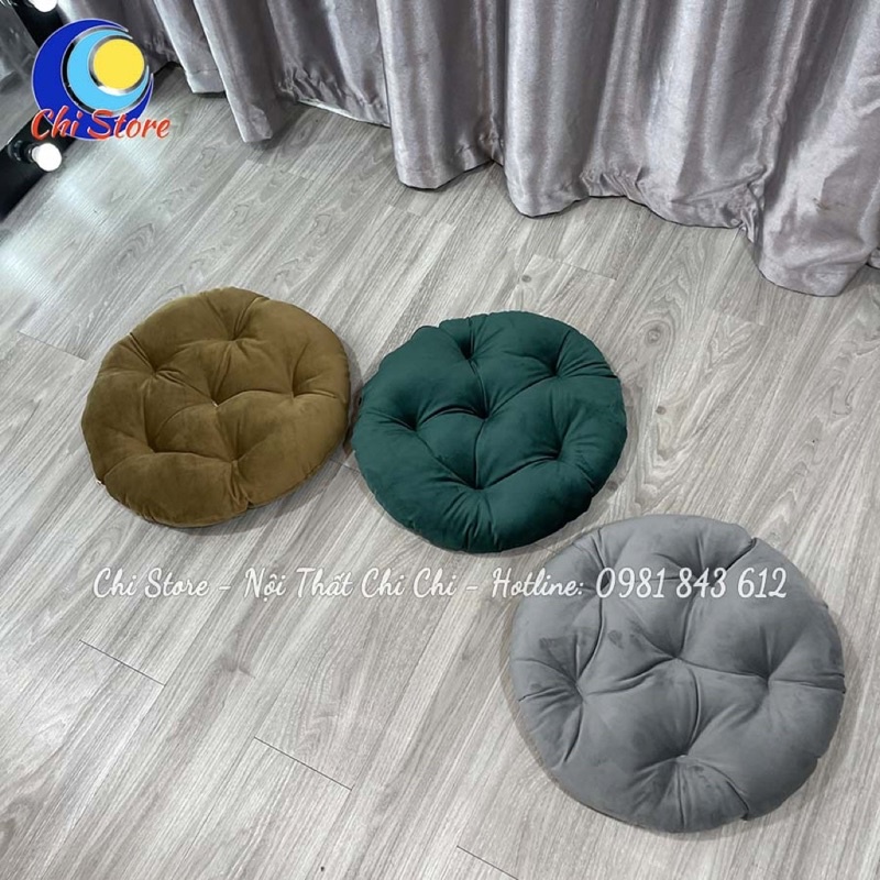 Đệm Ngồi Bệt, Nệm Ngồi Vải Nhung Kiểu Nhật, Trang Trí Trà Sữa, Cafe, Trà Chanh, Nệm Ngồi Ghế Ban Công 40x40cm