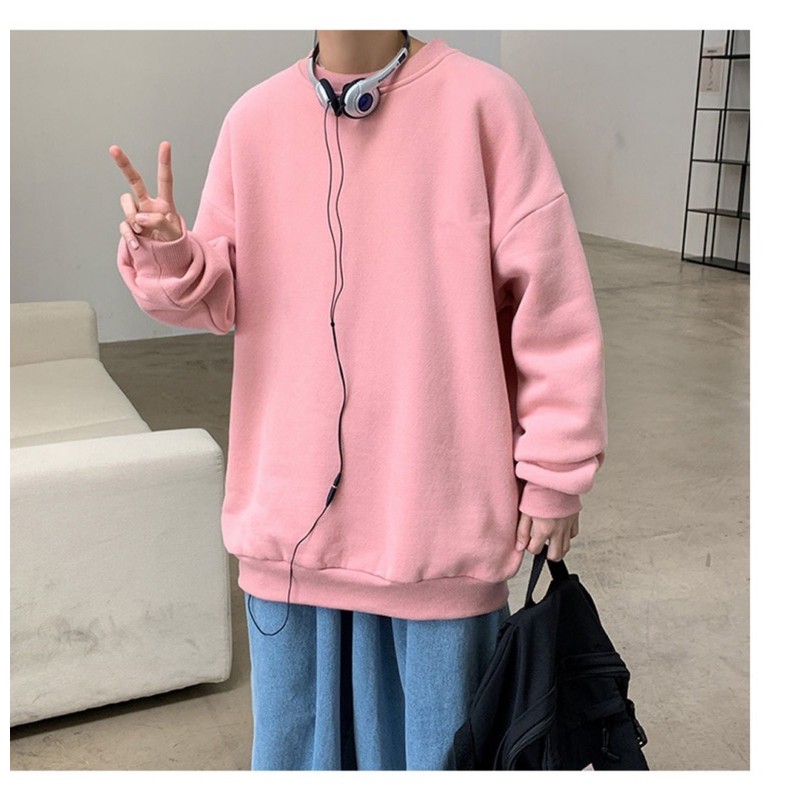 áo sweater hồng trơn