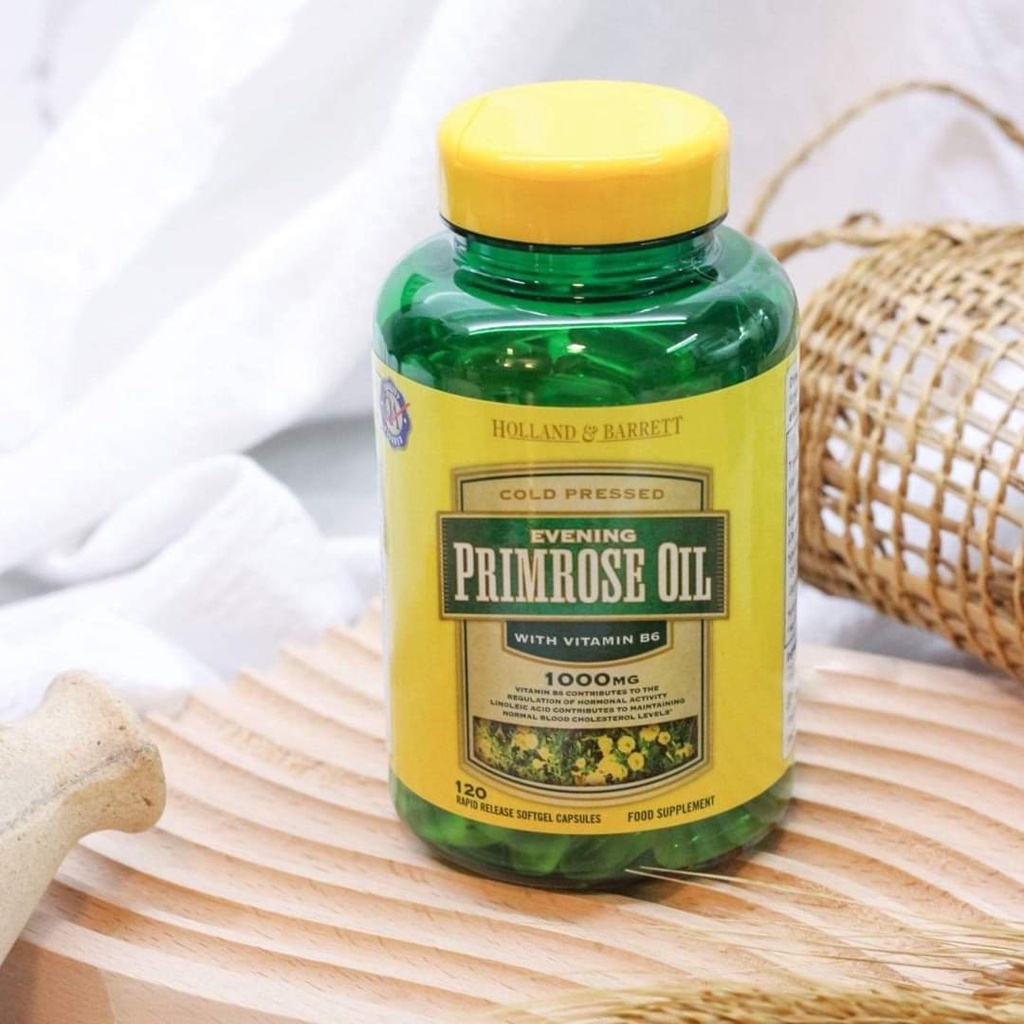 Tinh Dầu Hoa Anh Thảo &amp; Vitamin B6 Holland &amp; Barrett Natural Evening Primrose Oil 120 Capsules 1000mg plus