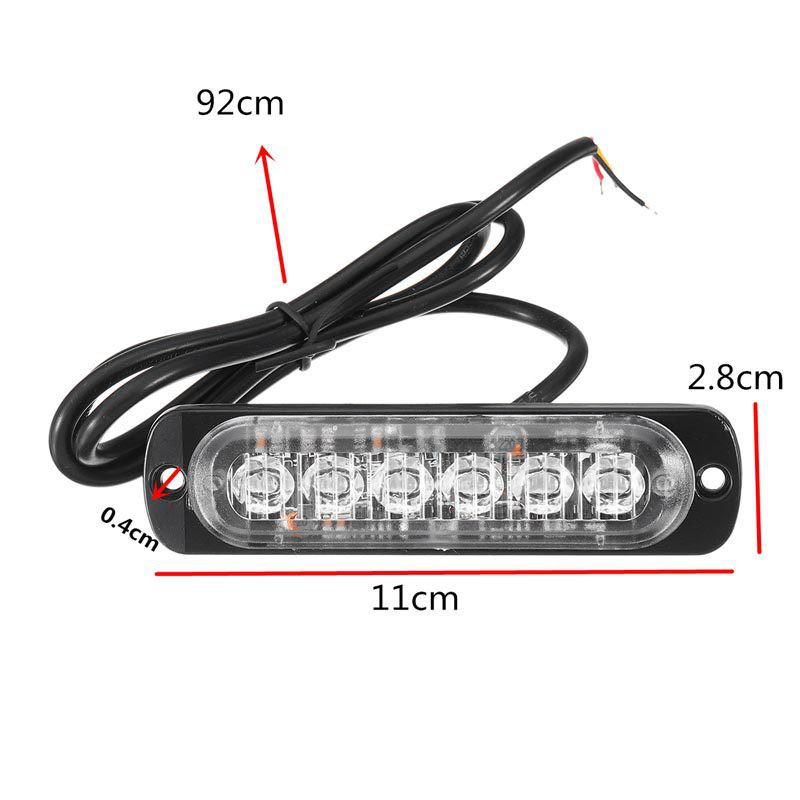 UNI-SHINE Xe máy 6LED Đèn cảnh báo ánh sáng nhấp nháy Đèn xe 12-24V Cảnh báo LED Xe tải Đánh dấu bên hông Đèn flash siêu mỏng Xe cứu thương Đèn cảnh sát khẩn cấp