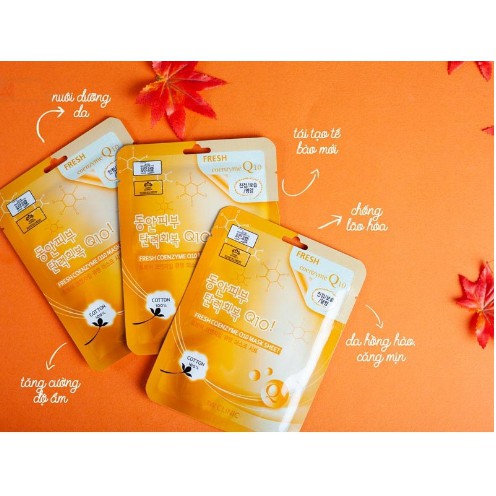 Combo 5 Mặt nạ bổ sung Collagen 3W Clinic Fresh Coenzyme Q10 Mask Sheet 23ml x 5