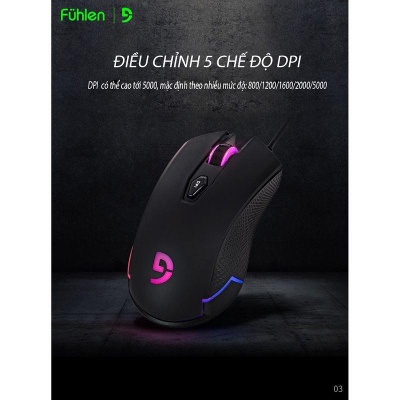 Chuột có dây game Fuhlen G3 RGB - Hàng chính hãng NinJa phân phối