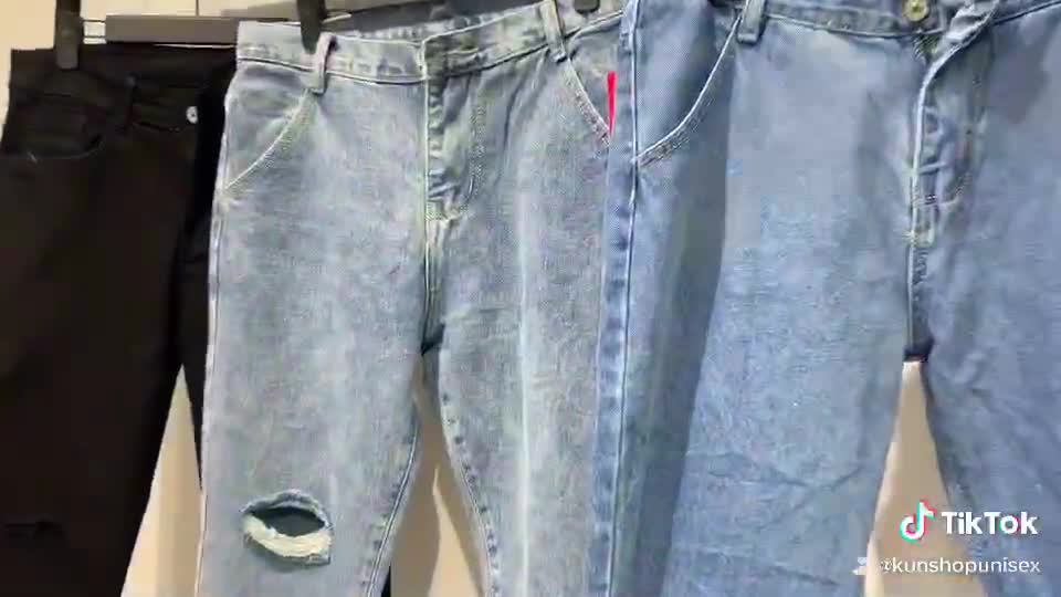 Quần jean baggy nam unisex Hàn Quốc quần jeans dáng suông dành cho nam nữ Kunshop | BigBuy360 - bigbuy360.vn