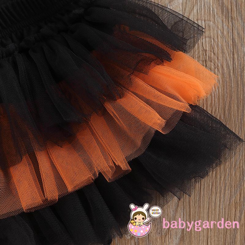 Bộ Trang Phục 3 Món Gồm Áo Liền Quần + Quần + Băng Đô Họa Tiết Halloween Cho Bé Gái 0-18 Tháng Tuổi