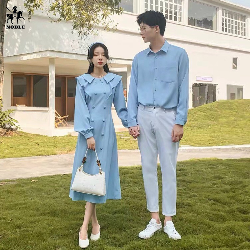 Set bộ nam nữ sơ mi nam - váy vitage phong cách châu âu thời trang Noble NB202