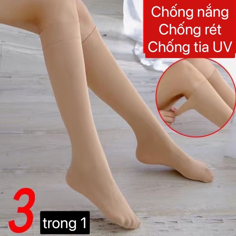 Tất Chân Vớ Cổ Cao Dài Tới Gối Loại Dày Dặn Mềm mại Chống Nắng