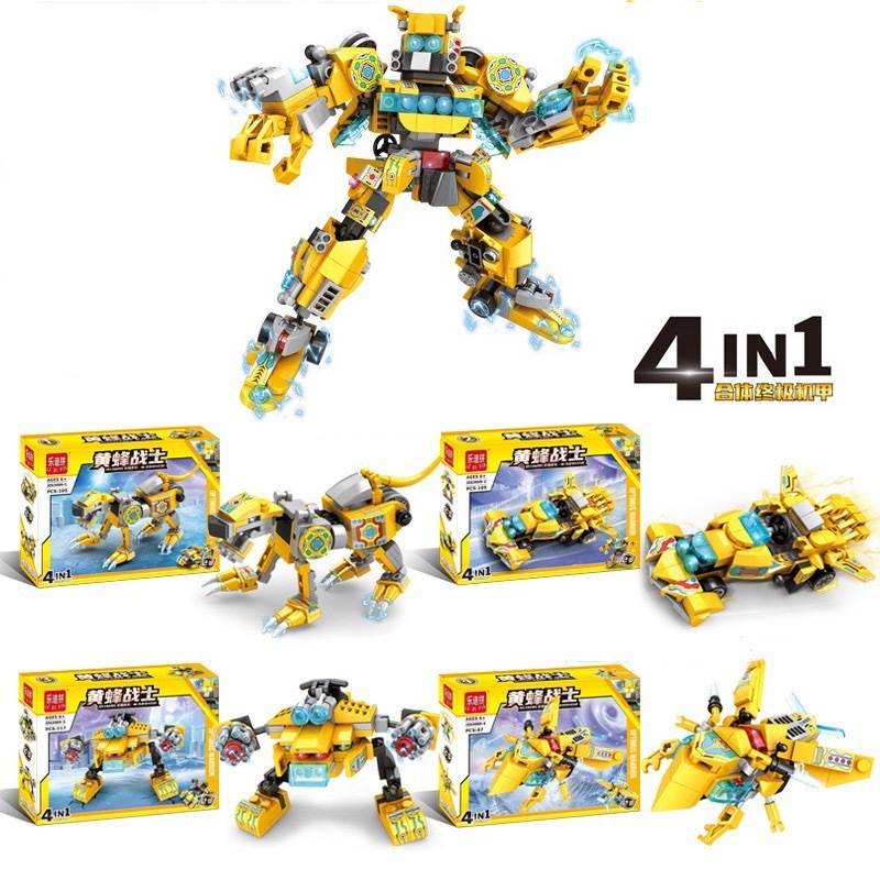 Đồ chơi lắp ráp robot chiến binh người máy Wasp Mech đồ chơi giáo dục cho bé phát triển tư duy sáng tạo