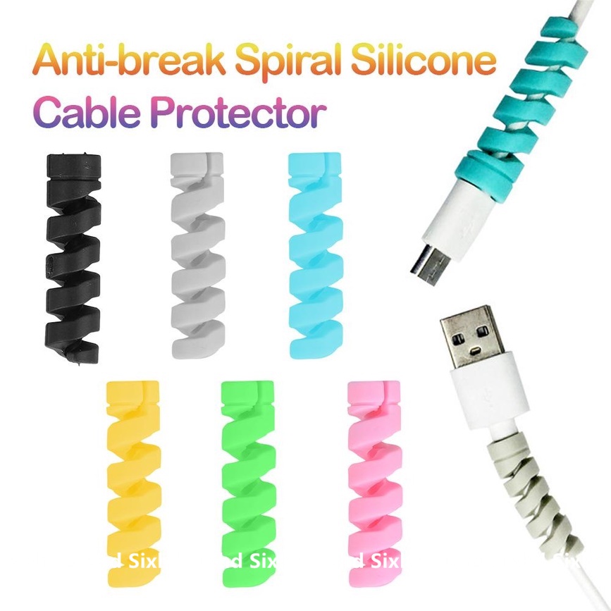 Set 4 phụ kiện bảo vệ dây cáp bằng silicon nhiều màu sắc tùy chọn tiện dụng