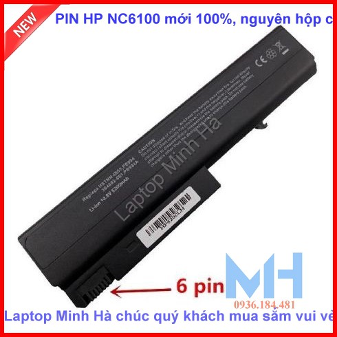 Pin laptop HP Compaq NC6105 Battery For Hp Compaq 6510b NC6100 NC6105 NC6120 NC6200 NC6300 NC6400 6 cell 4400mah