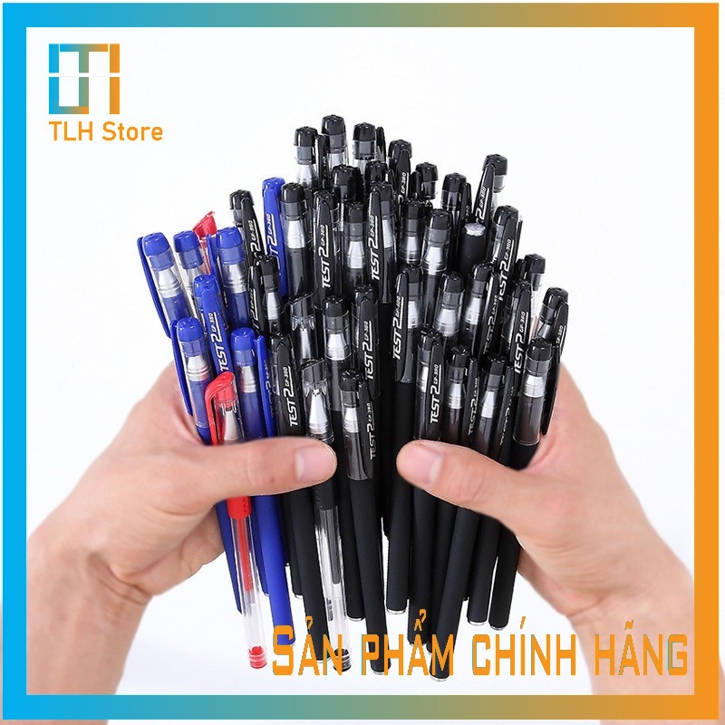 Bút Nước Gel 0.5 Màu Mực Đen - Xanh Test 2