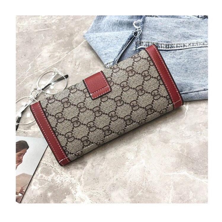 Ví Da Chuwanglin Dáng Dài In Họa Tiết Thời Trang Cho Nữ