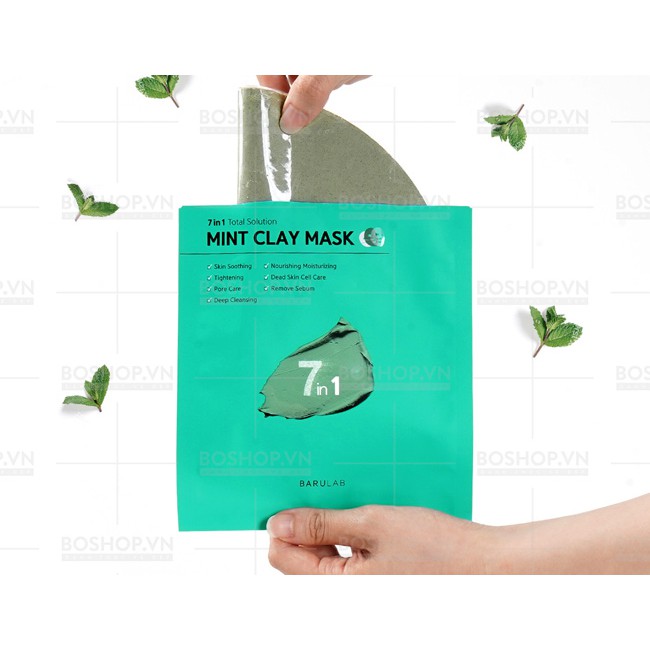 Mặt Nạ Barulab 7 In 1 Total Solution Mint Clay Mask (Hộp 5 miếng)