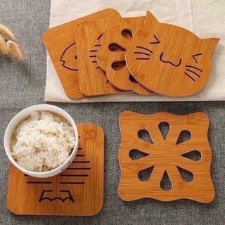 COMBO 3 LÓT NỒI  , LY  BẰNG GỖ