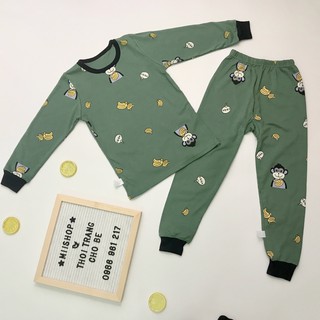 [Free Ship - Size 120] Đồ bộ cotton dài tay cho bé