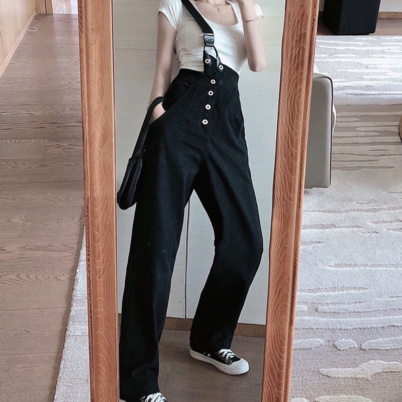 Quần Jean Dài Lưng Cao Dáng Rộng Thời Trang Cho Nữ