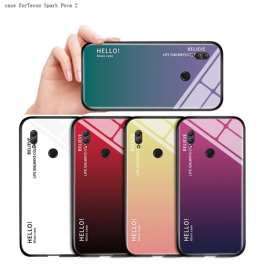 Tecno Spark 6  Go 2020 Cho Ốp lưng điện thoại In Hình Hello Aurora Rainbow Gradient