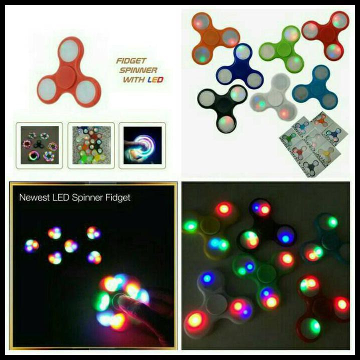 (giảm Giá Sốc) Con Quay Đồ Chơi Fidget Spinner Có Đèn Led