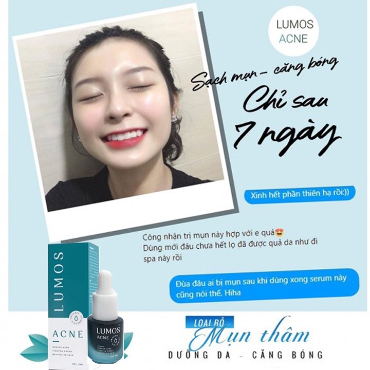 Serum Lumos Acne Chính Hãng, Tinh Chất Mụn Lumos Ngăn Ngừa Mụn Xoá Mờ Vết Thâm Tươi Sáng Mịn Màng Lọ 5ml