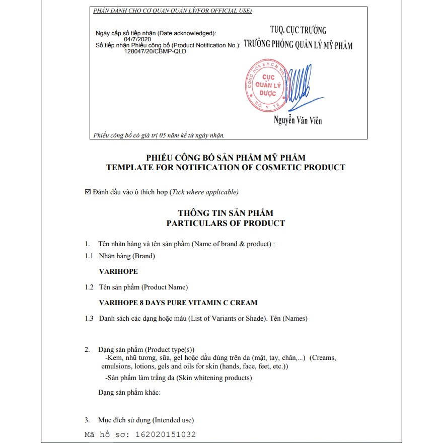 Bộ Đôi Dưỡng Trắng Và Làm Mờ Vết Thâm Vượt Trội Vitamin C Varihope (Serum Vitamin C +Cream Vitamin C Vari:Hope)) | BigBuy360 - bigbuy360.vn