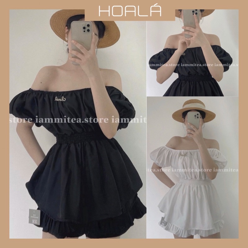 Áo Kiểu Bẹt Vai Nhún Eo Babydoll Trendy A138