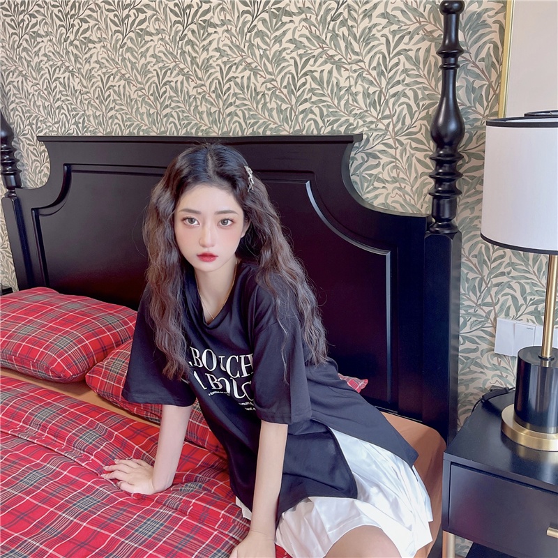 Áo Thun Nữ Ngắn Tay In Chữ Phong Cách Hàn Quốc Mới