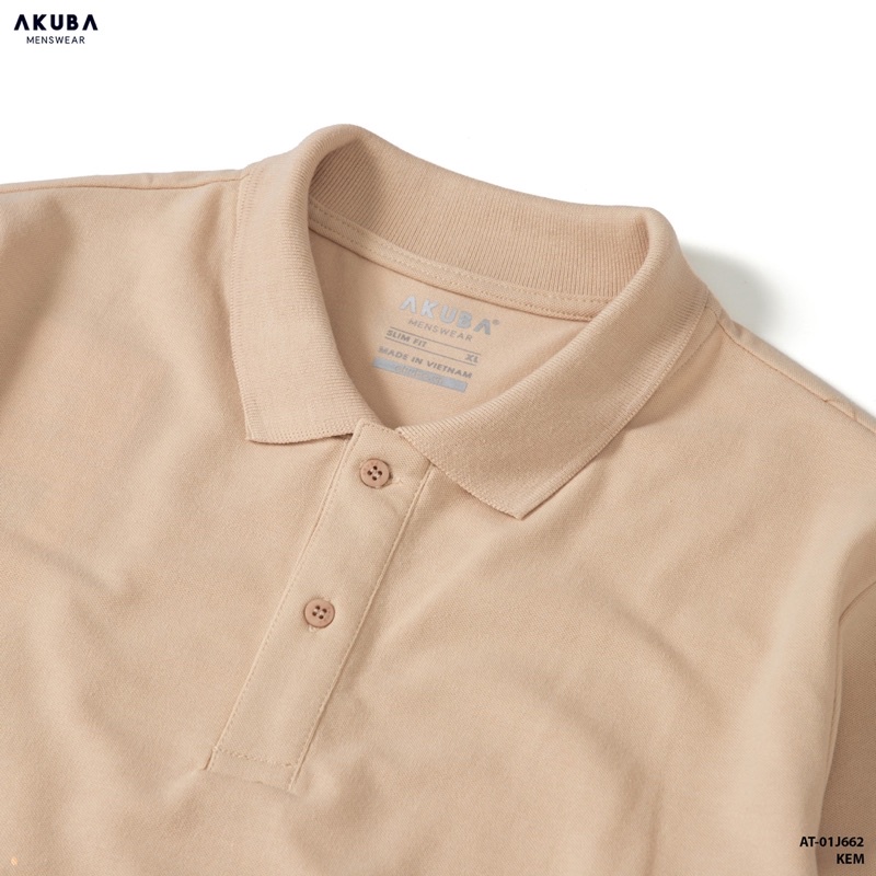 Áo thun Polo nam trơn cổ bẻ AKUBA form slimfit, tay ngắn, kiểu dáng sang trọng, chất liệu cotton thoáng mát 01J662 | BigBuy360 - bigbuy360.vn
