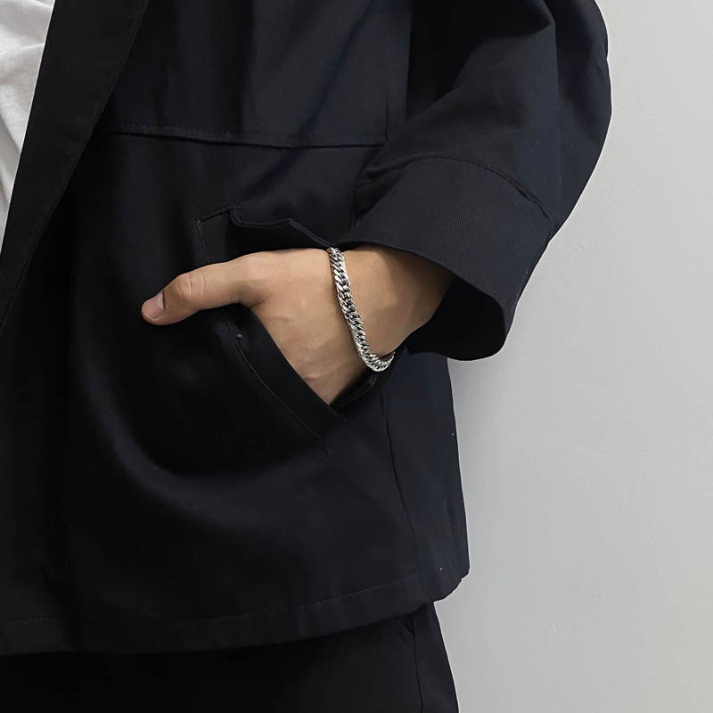 Vòng Tay Thép Titan Thiết Kế Cá Tính Phong Cách Hip-Hop