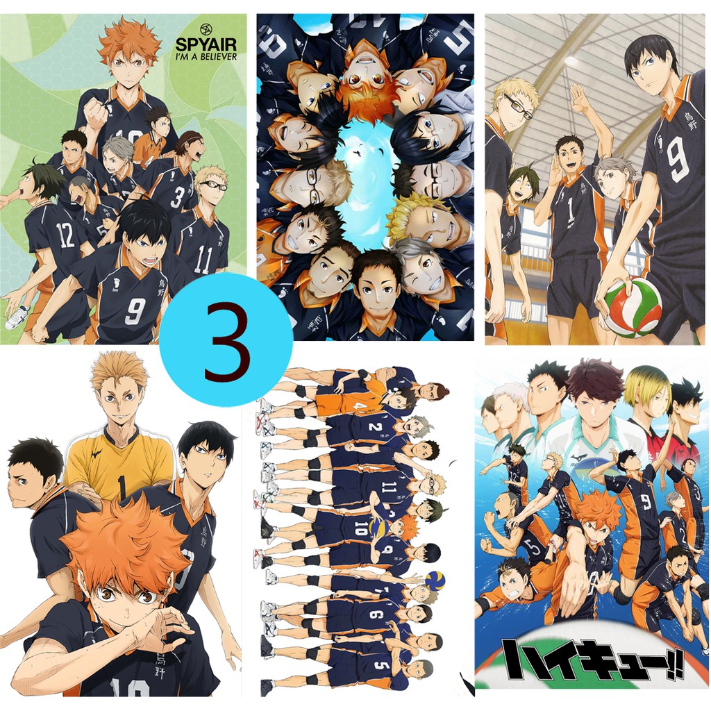 Bộ 6 áp phích - poster anime Haikyuu!! Vua Boáng chuyền ,A4,A5