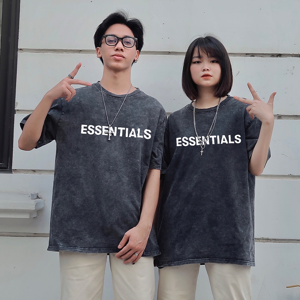 Áo thun Wash ESSENTIALS Wado tay lỡ dáng rộng unisex