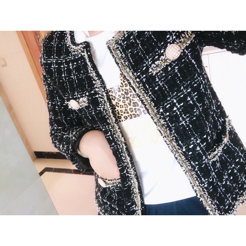 Áo khoác khoác dạ lông kim-thời trang thu đông quảng châu 2021