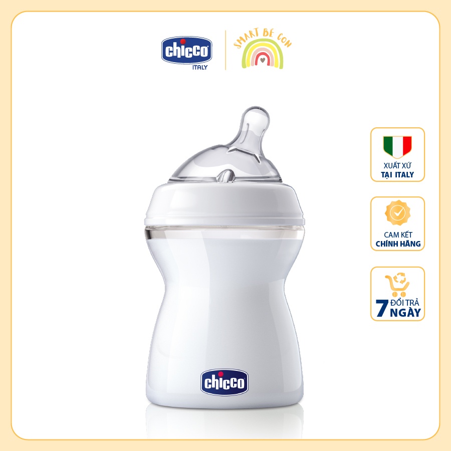 Bình sữa núm nghiêng Pisa Chicco Natural Feeling 2M+ 250ml