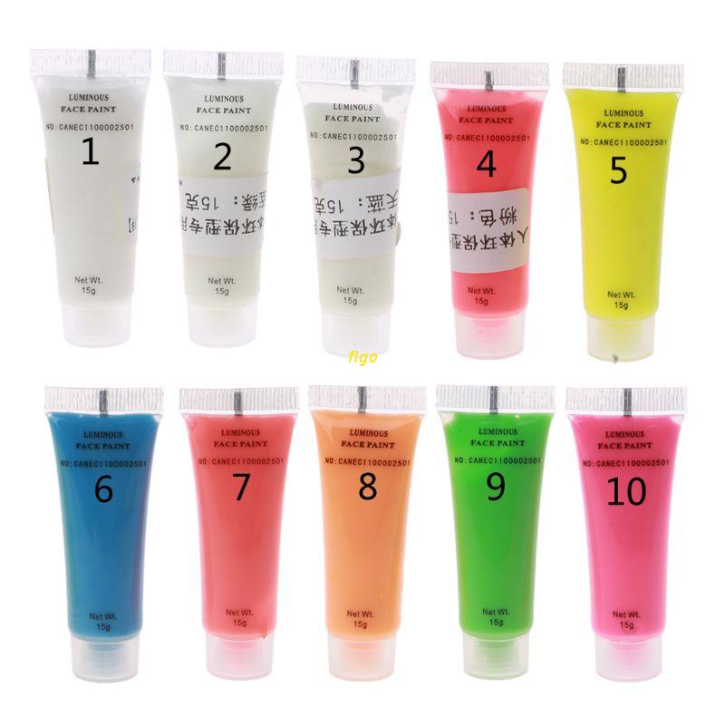 Sơn dạ quang cơ thể 10 màu sắc lựa chọn không độc hại 0.52oz