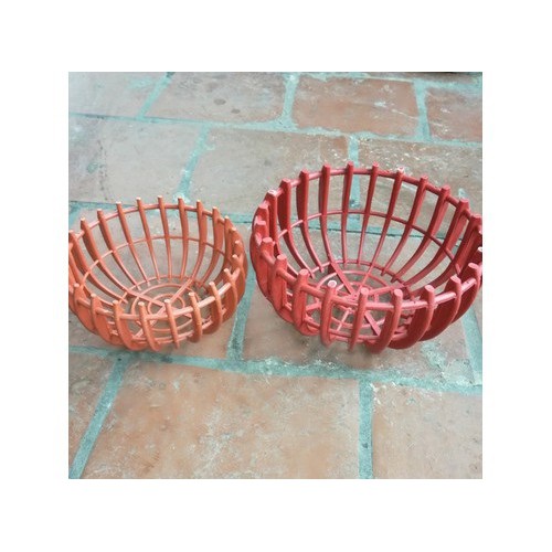 Chậu nhựa giả gỗ trồng lan hình quả bí (29cm)_Chậu lan bí phi 30