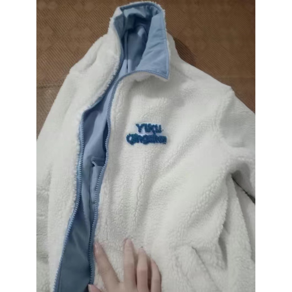 (sẵn hàng)Áo khoác lông cừu, áo phao form rộng mặc được 2 mặt phong cách uzzlang Hàn Quốc hàng loại 1 | BigBuy360 - bigbuy360.vn